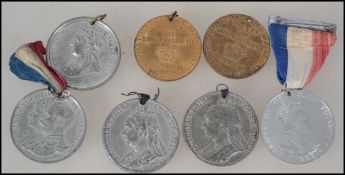 A small collection of commemorative medals dating