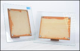 A pair of mid century vintage wooden easel back ph