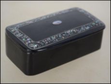 A 19th century gentlemans papier mache and abalone