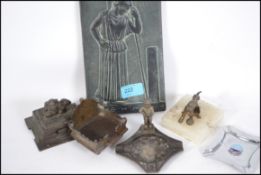 A collection of six items to include bronze pieces