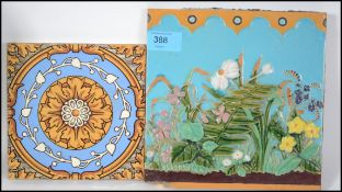 A 19th century moulded Minton majoilca tile with n