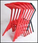 A set of 6 modernist 20th century stacking bar sto