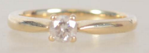 A 9ct gold and diamond ladies single stone solitai
