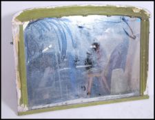 A Victorian large painted shabby chic overmantel m