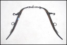 A pair of Victorian 19th century cast iron and oak