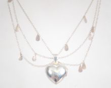 A sterling silver multi strand belcher link neckla