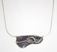 A sterling silver box link necklace chain with a b