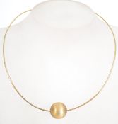 A vintage gilt silver 925 rigid cocoon necklace ha