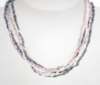 A group of three freshwater pearl necklaces one in