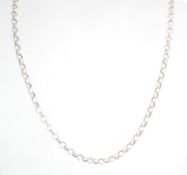 A sterling silver belcher link necklace chain with