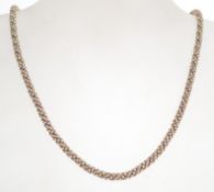 A sterling silver rope link necklace chain with a