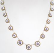 A fantastic gilt silver and enamel necklace chain