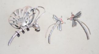 A sterling silver pictorial brooch in the form of