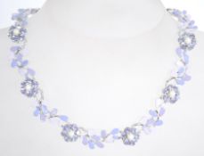 A stunning vintage 1950s rhinestone and enamel nec