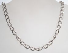 A sterling silver large curb link necklace chain h