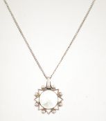 A sterling silver fine curb link necklace chain wi