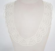 A vintage 1960s white glass seed bead necklace hav