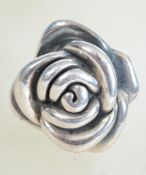 A sterling silver large ladies dress ring in the f