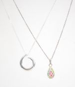 Two sterling silver curb link necklace chains one