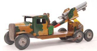 RARE METTOY TINPLATE MILITARY GUN WAGON