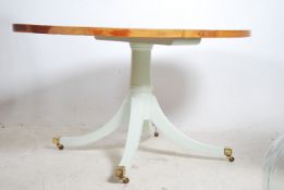 A 20th century upcycled cherry wood pedestal dinin