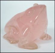 A Chinese 20th century rose quartz sculpture of a