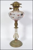 An early 20th century Bohemian glass oil lamp in t
