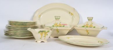 A hand painted 1930s Art Deco dinner service by Bu