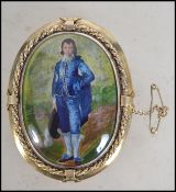 A cased white metal sterling silver brooch after T