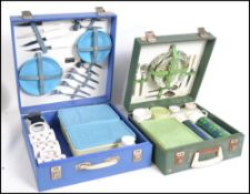 Two Brexton cased vintage picnic hampers, both wit