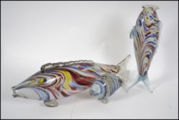 A group of three retro 20th century Murano graduat