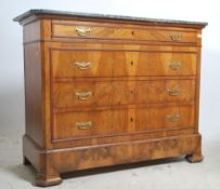 A 19th century French walnut  and black/grey veine