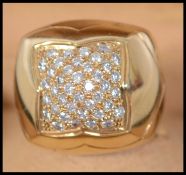 An 18ct gold and diamond pyramid ring by Bvalgari