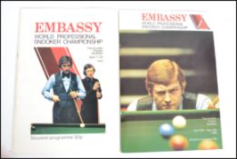 Two retro 1981 and 1982 Embassy World Professional