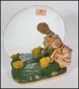 A vintage early 20th century chalk ware diorama of