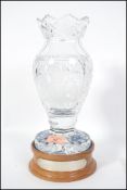 A limited edition cut glass crystal vase to commem
