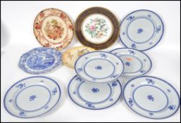 A collection of 19th and 20th century ceramic plat