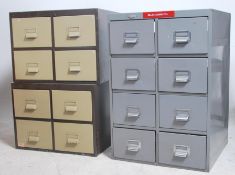 A matching pair of retro industrial four drawer in