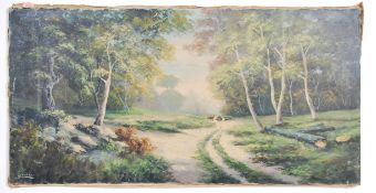 An early 20th century unframed oil on canvas paint