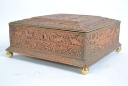 A fabulous copper and brass repousse ladies 19th c