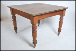 A Victorian country pine farmhouse dining table be