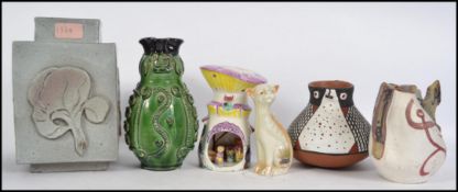 A group of 20th century studio pottery to include