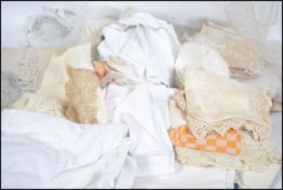 A collection of vintage 20th century linens, datin