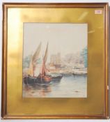 John W Davison MBE. A large watercolour painting,