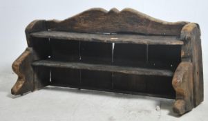 A believed 16th century elm wood dresser top galle