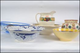 A group of ceramics to include large wash bowls an