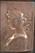 A 19th century Arts & Crafts copper panel in relie