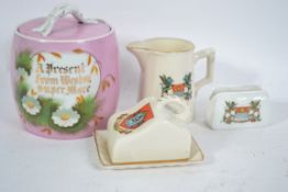 Somerset  souvenir ware (4). Vintage crested minia