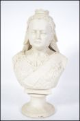 A 19th century Staffordshire bust of Queen Victori