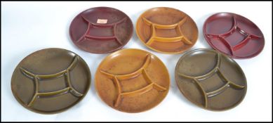 A group of six vintage / retro sectional coloured